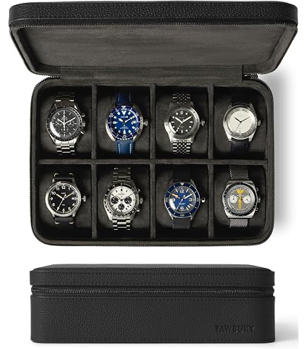Amazon.com: TAWBURY Watch Case - 6 Slot Genuine Top-Grain Leather